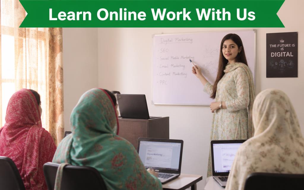 Pakistani woman mentor teaching online earning skills to female students